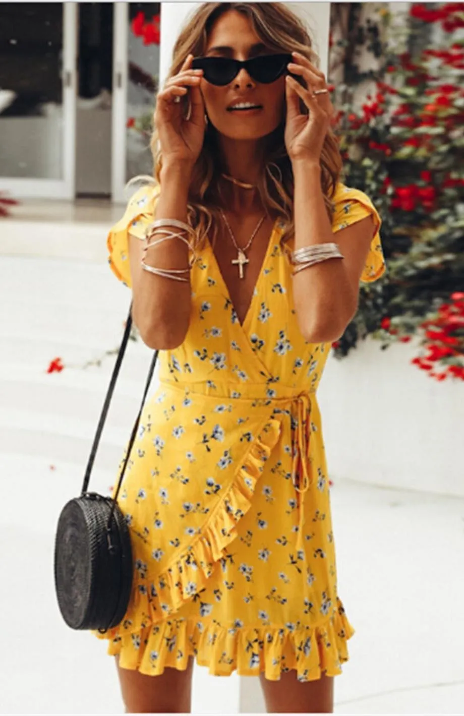 Robe Champêtre Courte Jaune