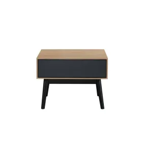 Table d'appoint Bois Noir 1 tiroir HOURN | Table basse 3 SUISSES